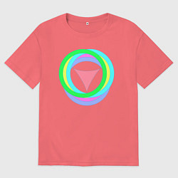 Мужская футболка оверсайз Кольца окружностей с треугольником