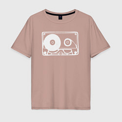 Футболка оверсайз мужская Audio tape, цвет: пыльно-розовый