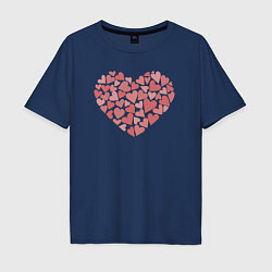 Мужская футболка оверсайз Hearts love
