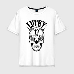 Футболка оверсайз мужская Lucky skull, цвет: белый