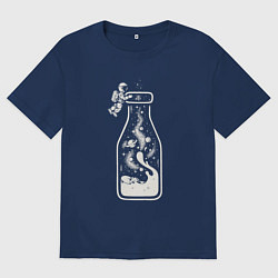 Мужская футболка оверсайз Космос в бутылочке
