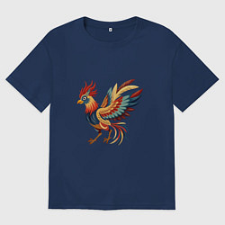 Мужская футболка оверсайз Грозный петух готов к бою