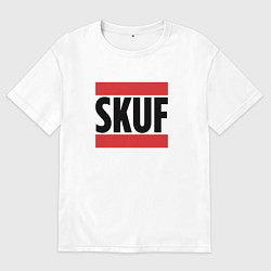 Мужская футболка оверсайз Skuf - красные линии