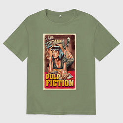 Футболка оверсайз мужская Криминальное чтиво - Ума, цвет: авокадо