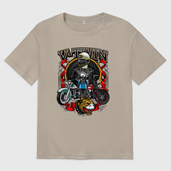 Футболка оверсайз мужская V-twin, цвет: миндальный