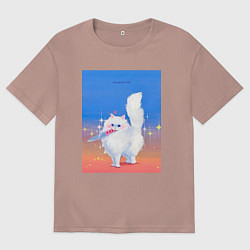 Мужская футболка оверсайз Кошечка с ножом на пределе