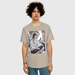 Футболка оверсайз мужская Ванцзи Лань, цвет: миндальный — фото 2