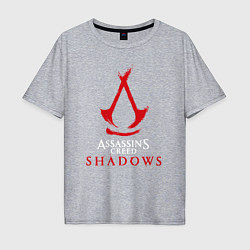 Футболка оверсайз мужская Assassins creed shadows logo, цвет: меланж