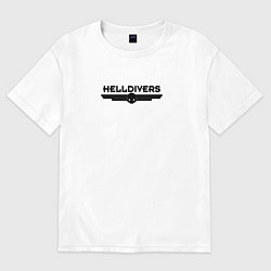 Футболка оверсайз мужская Helldivers Logo, цвет: белый