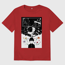 Футболка оверсайз мужская Моб Психо Шигэо Кагэяма, цвет: красный