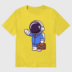 Мужская футболка оверсайз Космонавт с чемоданом