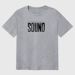 Футболка оверсайз мужская В начале был звук, цвет: меланж