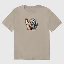 Мужская футболка оверсайз Гарпия играет на арфе и поет