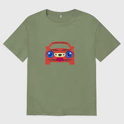Футболка оверсайз мужская Машина тигрица, цвет: авокадо