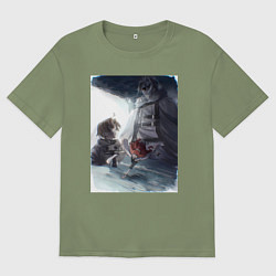 Футболка оверсайз мужская Безработный Рудеус Грейрат, цвет: авокадо