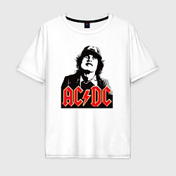 Футболка оверсайз мужская ACDC Angus Young rock, цвет: белый