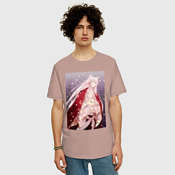 Футболка оверсайз мужская Очень приятно Бог Томоэ Дух-хранитель, цвет: пыльно-розовый — фото 2