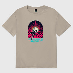 Мужская футболка оверсайз Ретро пальма с рукой зомби