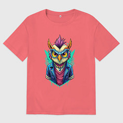 Мужская футболка оверсайз Стильная модная сова