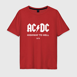 Футболка оверсайз мужская AC DC - Highway to hell 1979, цвет: красный
