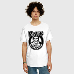 Футболка оверсайз мужская Misfits want your skull, цвет: белый — фото 2