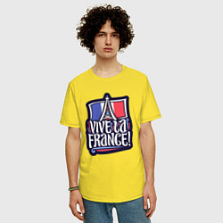 Футболка оверсайз мужская Viva la France, цвет: желтый — фото 2