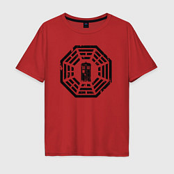 Футболка оверсайз мужская Tardis dharma, цвет: красный
