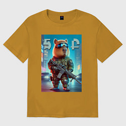 Мужская футболка оверсайз Capybara - special forces