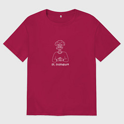 Мужская футболка оверсайз Оп разрывная: белый вариант