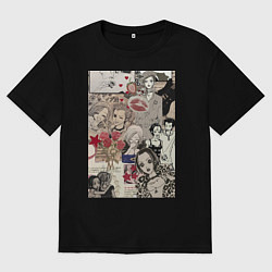 Футболка оверсайз мужская Нана Осаки коллаж, цвет: черный