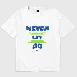 Футболка оверсайз мужская Never Let Go Jungkook, цвет: белый