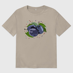 Мужская футболка оверсайз Чернослив пиксель арт