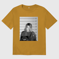 Мужская футболка оверсайз Курт Кобейн арестован