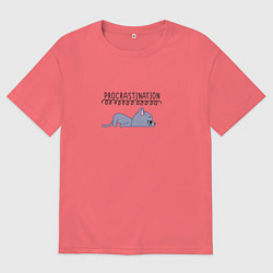 Мужская футболка оверсайз Котрастинация прокрастинация
