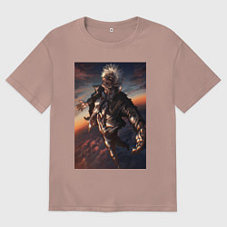 Футболка оверсайз мужская Магическая битва Сатору Годзё сильнейший, цвет: пыльно-розовый