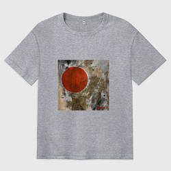 Мужская футболка оверсайз Абстракция Красный Круг