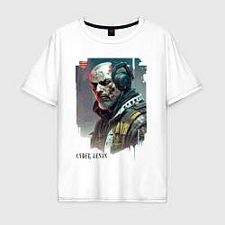 Футболка оверсайз мужская Cyber Lenin - ai art fantasy, цвет: белый