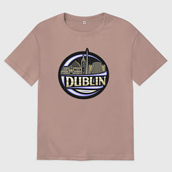 Футболка оверсайз мужская Дублин Ирландия, цвет: пыльно-розовый