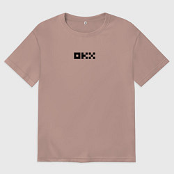 Футболка оверсайз мужская Okx, цвет: пыльно-розовый