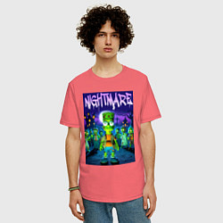 Футболка оверсайз мужская Zombie Bart Simpson - nightmare, цвет: коралловый — фото 2