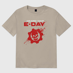 Футболка оверсайз мужская Gears of war e-day logo, цвет: миндальный