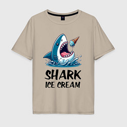 Мужская футболка оверсайз Shark ice cream - ai art