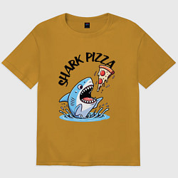 Мужская футболка оверсайз Shark pizza - ai art fantasy