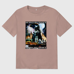 Мужская футболка оверсайз Человек по шансу - альфа по выбору