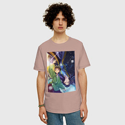 Футболка оверсайз мужская Монолог фармацевта Маомао Жэньши, цвет: пыльно-розовый — фото 2