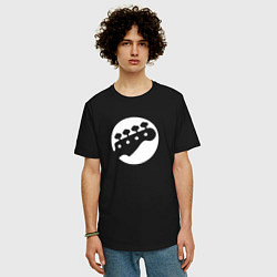 Футболка оверсайз мужская Голова бас-гитары, цвет: черный — фото 2