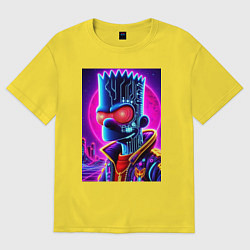 Мужская футболка оверсайз Cool Bart Simpson - neon glow