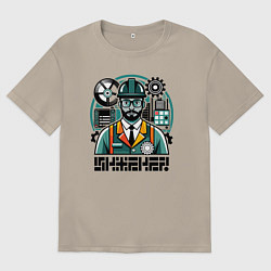 Мужская футболка оверсайз Инженер решит проблему