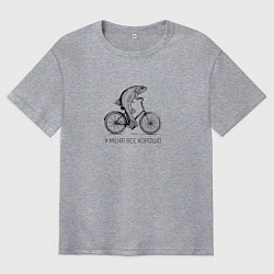 Футболка оверсайз мужская Психическое состояние, цвет: меланж