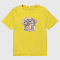 Футболка оверсайз мужская Каменная-арка, цвет: желтый